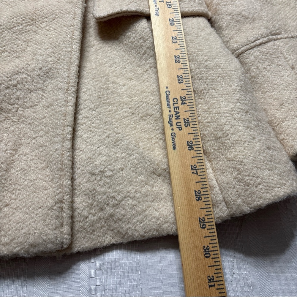GUESS Womens Beige Wool Blend Double Breasted Button-Up Lined  Coat- Size Medium - Picture 4 of 11